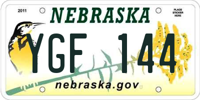 NE license plate YGF144
