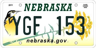 NE license plate YGF153