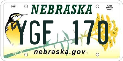 NE license plate YGF170