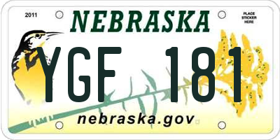 NE license plate YGF181