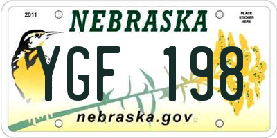 NE license plate YGF198