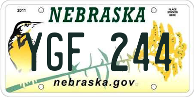 NE license plate YGF244