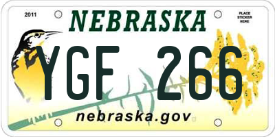 NE license plate YGF266
