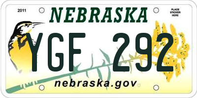 NE license plate YGF292
