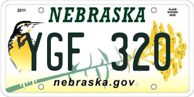 NE license plate YGF320