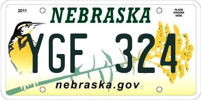 NE license plate YGF324