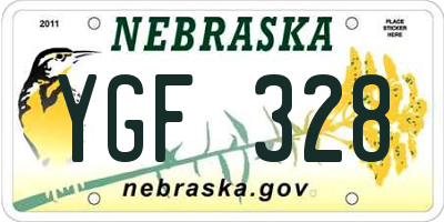 NE license plate YGF328