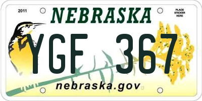 NE license plate YGF367