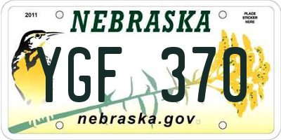 NE license plate YGF370