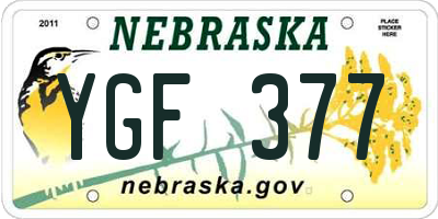 NE license plate YGF377