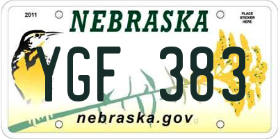 NE license plate YGF383