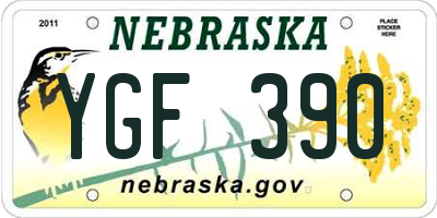 NE license plate YGF390