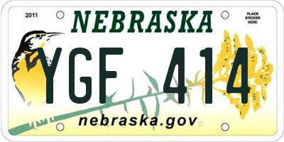 NE license plate YGF414