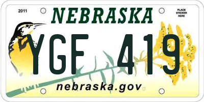 NE license plate YGF419