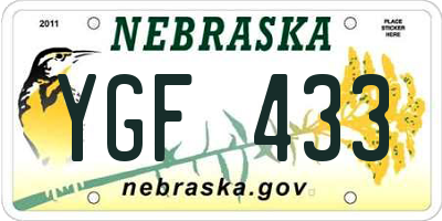 NE license plate YGF433