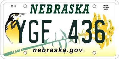 NE license plate YGF436