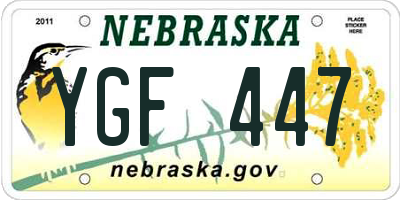 NE license plate YGF447