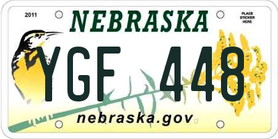 NE license plate YGF448