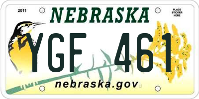NE license plate YGF461