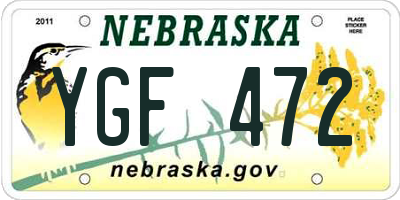 NE license plate YGF472