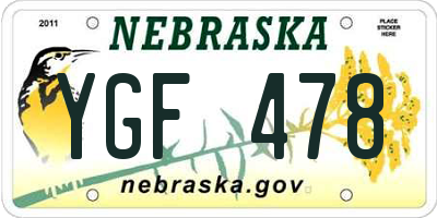 NE license plate YGF478
