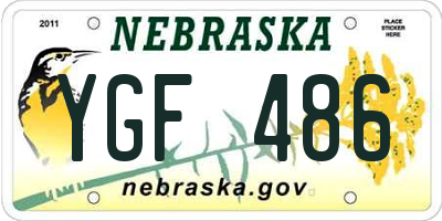NE license plate YGF486