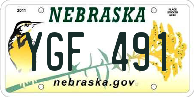 NE license plate YGF491