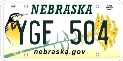 NE license plate YGF504