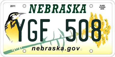 NE license plate YGF508