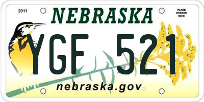 NE license plate YGF521