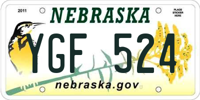 NE license plate YGF524