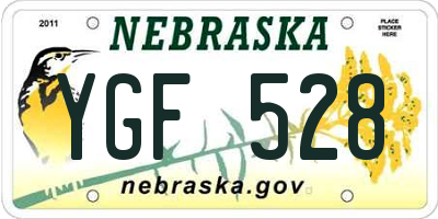NE license plate YGF528