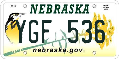 NE license plate YGF536