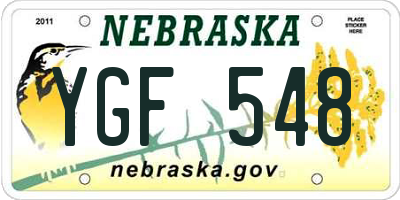 NE license plate YGF548