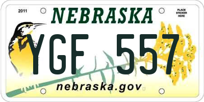 NE license plate YGF557