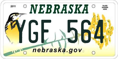 NE license plate YGF564