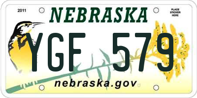 NE license plate YGF579
