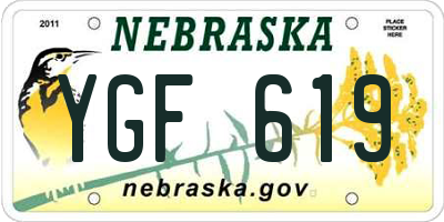 NE license plate YGF619
