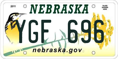 NE license plate YGF696