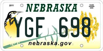 NE license plate YGF698
