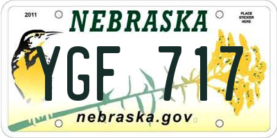NE license plate YGF717