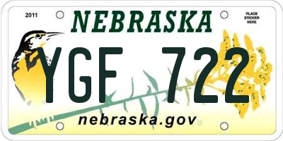 NE license plate YGF722