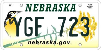 NE license plate YGF723