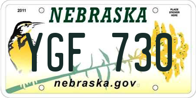 NE license plate YGF730