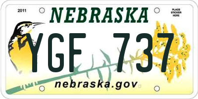 NE license plate YGF737