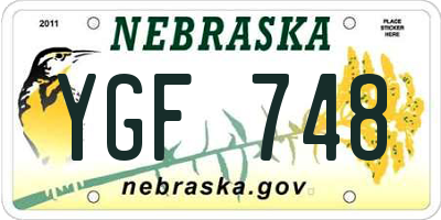 NE license plate YGF748
