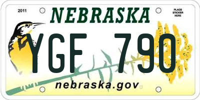 NE license plate YGF790