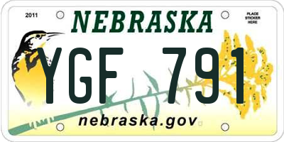 NE license plate YGF791