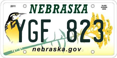 NE license plate YGF823