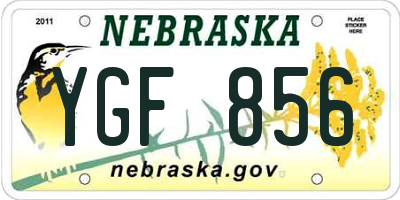 NE license plate YGF856